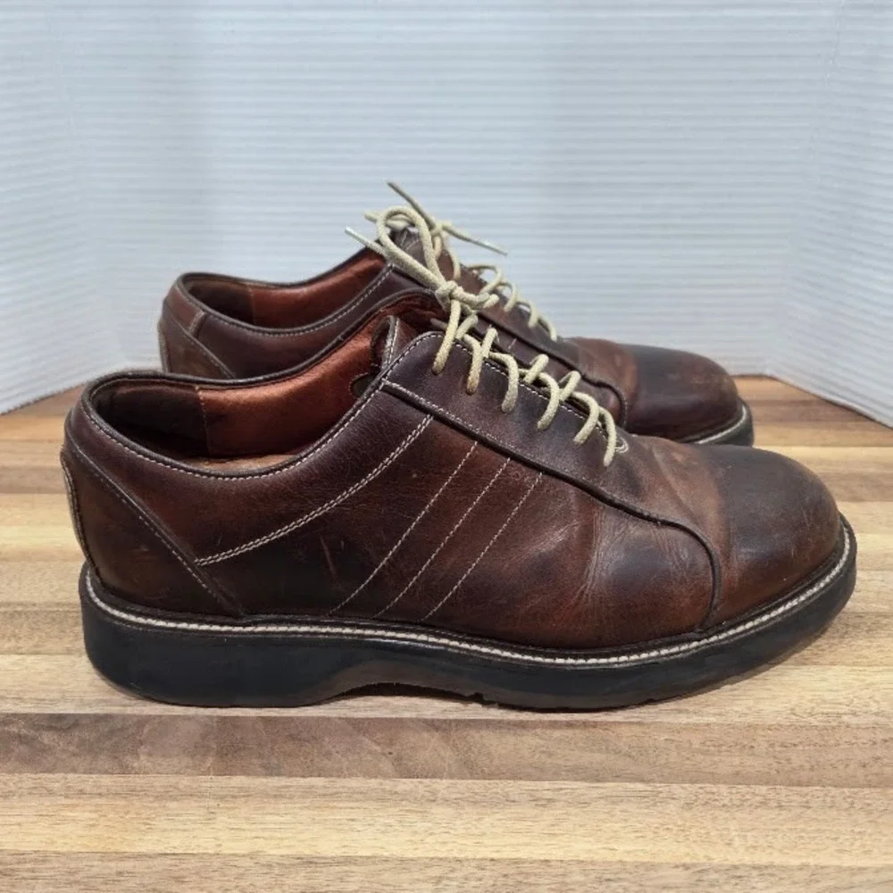 Johnston Murphy Oxfords Men's 12 M Brown Leather Lace Up Dress Casual Shoes